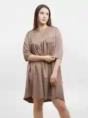 Бежевый меланж платье женское летнее