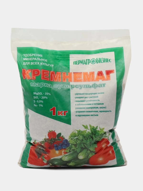 Удобрение минеральное для всех культур КРЕМНЕМАГ(марка Суперсульфат) 1 кг ПермАгроБизнес