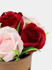 Кораллово-розовый букет из вспененного мыла , подарок на Новый год маме,сестре,коллеге ,подарочный набор