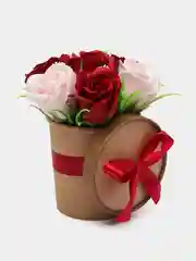Кораллово-розовый букет из вспененного мыла , подарок на Новый год маме,сестре,коллеге ,подарочный набор