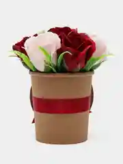 Кораллово-розовый букет из вспененного мыла , подарок на Новый год маме,сестре,коллеге ,подарочный набор