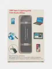 Белый картридер Type c, lightning, usb,microusb, картридер sd, microsd, универсальный картридер