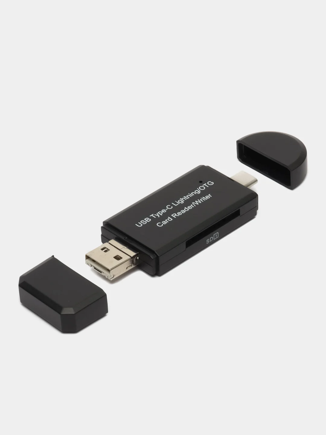Белый картридер Type c, lightning, usb,microusb, картридер sd, microsd, универсальный картридер