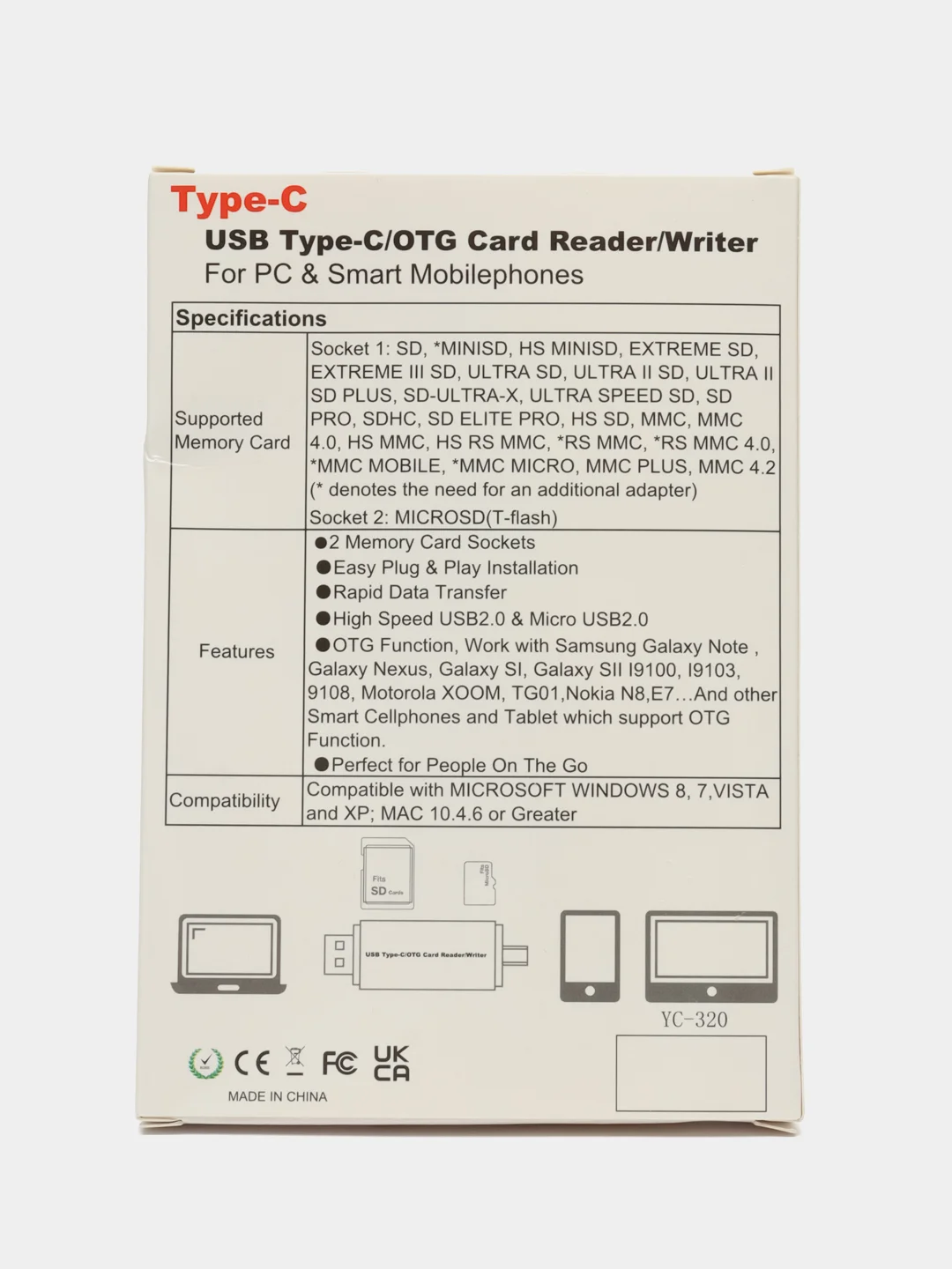 Черный картридер Type c, lightning, usb,microusb, картридер sd, microsd, универсальный картридер
