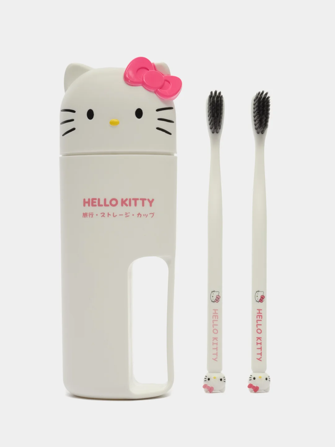 Белый набор зубных щёток с футляром Hello Kitty, My Melody, Kuromi щётка Куроми, Хэллоу Китти