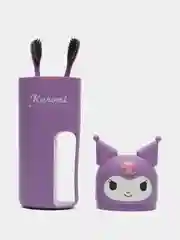 Фиолетовый набор зубных щёток с футляром Hello Kitty, My Melody, Kuromi щётка Куроми, Хэллоу Китти