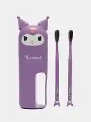 Фиолетовый набор зубных щёток с футляром Hello Kitty, My Melody, Kuromi щётка Куроми, Хэллоу Китти