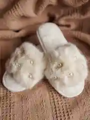 Бежевый тапочки домашние женские / мягкие тапочки женские / тапки женские