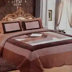 Светло-коричневый покрывало на евро кровать,Размер-230/250+2 наволочки (50/70 ),Ткань-хлопок велюр