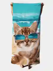 Кораллово-розовый полотенце вафельное пляжное в размерах 60х150 см, 80 х 150, 100х150 см с яркими рисунками
