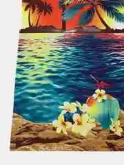 Коралловый меланж полотенце вафельное пляжное в размерах 60х150 см, 80 х 150, 100х150 см с яркими рисунками