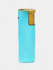 Бирюзовый зажигалка металлическая, газовая, автоген, заправляемая