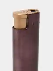 Коричневый зажигалка металлическая, газовая, автоген, заправляемая