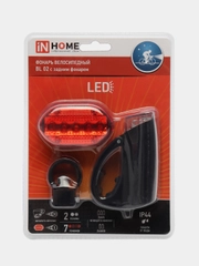 Комплект велосипедных фонарей на батарейках 5LED(100lm) 30м/5м, 3реж/7реж, IP44, 4AAA/2AAA