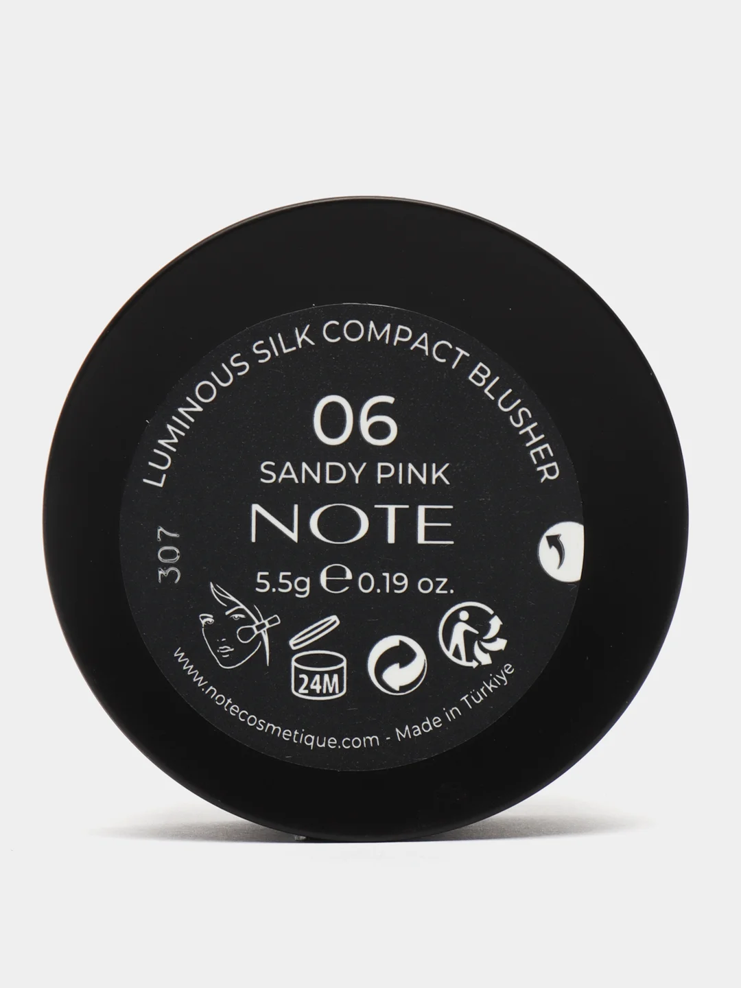 Розовый румяна компактные NOTE Cosmetique luminous silk compact blusher с эффектом сияния