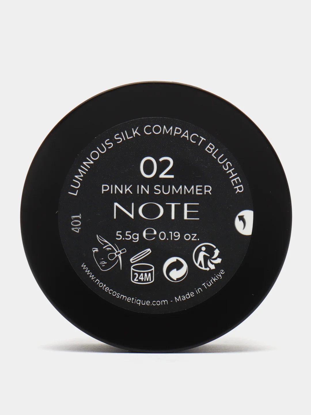 Коралловый румяна компактные NOTE Cosmetique luminous silk compact blusher с эффектом сияния