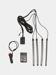 Светодиодная подсветка салона и ног в автомобиль, RGB, 8 цветов, с пультом и светомузыкой