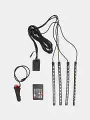 Светодиодная подсветка салона и ног в автомобиль, RGB, 8 цветов, с пультом и светомузыкой