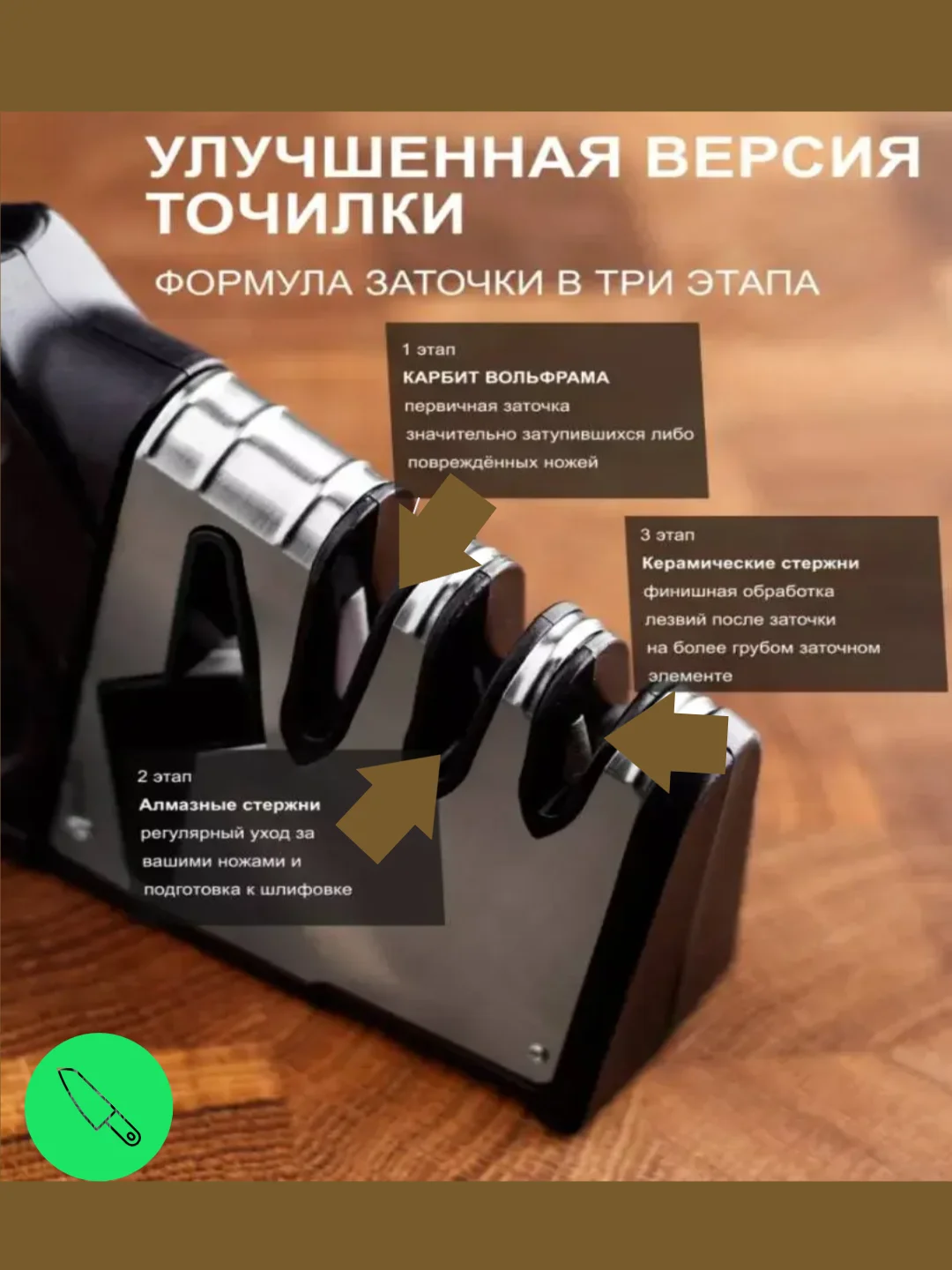 Черный настольная ручная точилка для ножей, ножниц, камень шлифовальный, заточка алмазная