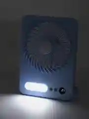 Белый вентилятор настольный,туристический "ZIKO" 3 скорости, LED подсветка, USB зарядка