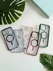 Чехол с MagSafe для iPhone 11, 12, 13, 14, 15,XR,7,8,Plus,Pro,Max,mini, прозрачный силикон