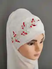Красный украшение на мусульманский платок веточка на Никах