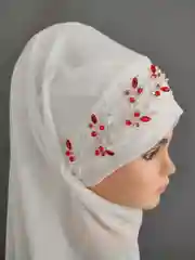 Красный украшение на мусульманский платок веточка на Никах