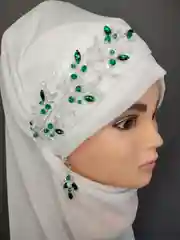 Зеленый украшение на мусульманский платок веточка на Никах