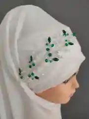 Зеленый украшение на мусульманский платок веточка на Никах