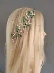 Зеленый украшение на мусульманский платок веточка на Никах