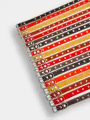 Ошейник кожаный, из натуральной кожи безразмерный с люверсами для мелких и средних пород