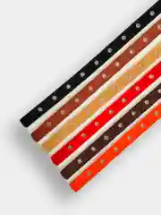 Ошейник кожаный, из натуральной кожи безразмерный с люверсами для мелких и средних пород