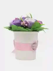 Сиреневый букет из мыла,мыльных роз,подарочный набор, подарок учителю,коллеге