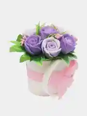Сиреневый букет из мыла,мыльных роз,подарочный набор, подарок учителю,коллеге