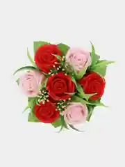 Алый букет из мыла,мыльных роз,подарочный набор, подарок учителю,коллеге