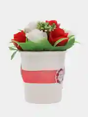 Красный букет из мыла,мыльных роз,подарочный набор, подарок учителю,коллеге