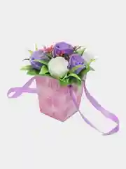 Фиолетовый букет из мыла,мыльных роз,подарочный набор, подарок учителю,коллеге