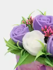 Фиолетовый букет из мыла,мыльных роз,подарочный набор, подарок учителю,коллеге