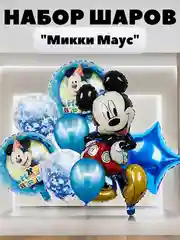 Синий набор шаров, шары на день рождения, "Микки Маус и Минни Маус"
