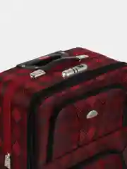 Вишнёвый чемодан дорожный тканевый на колесиках, размеры S, M, L, с кодовым замком