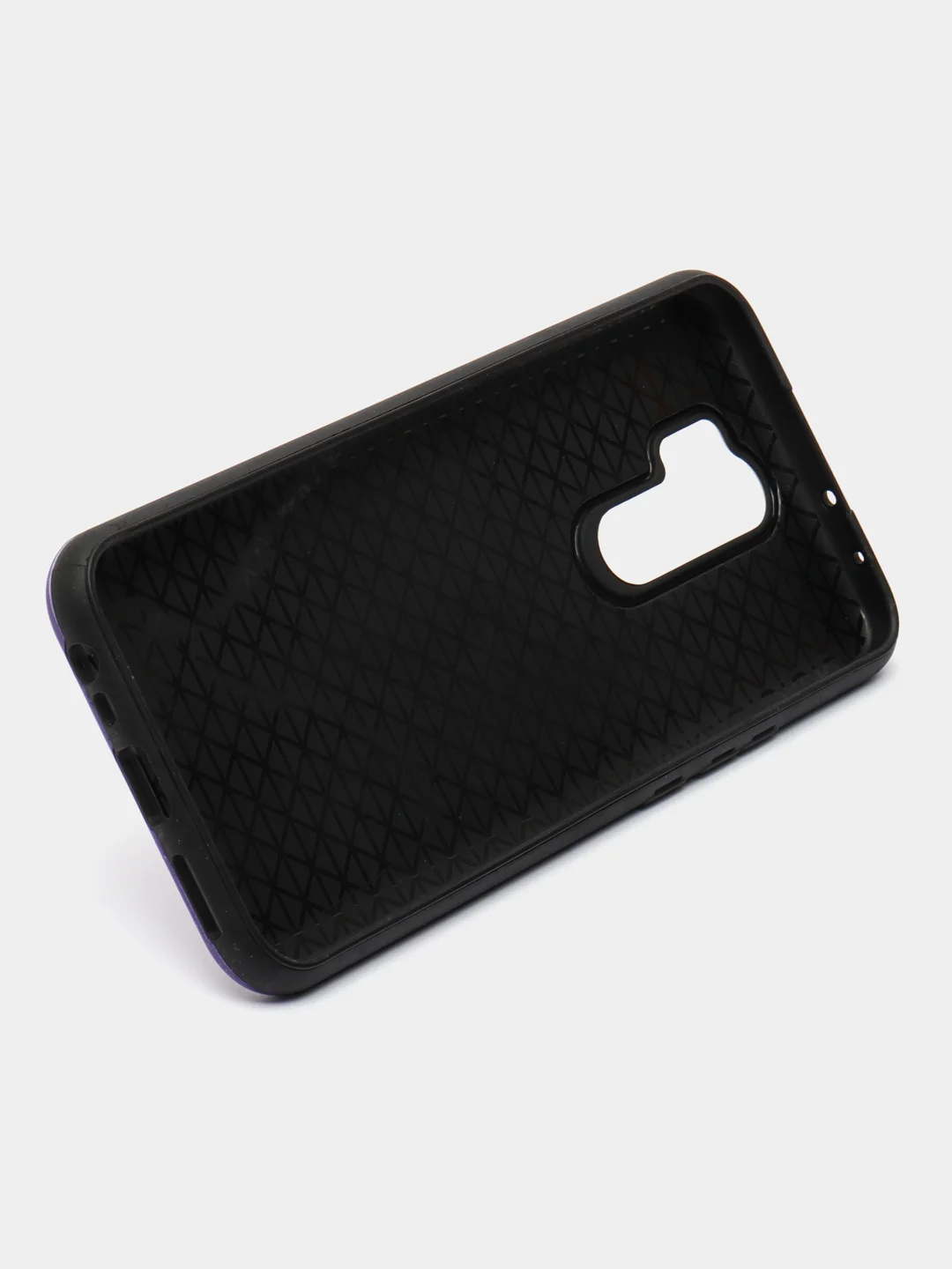 Фиолетовый чехол противоударный с кольцом + подставка для Samsung A31 / A32 4G / Redmi 9