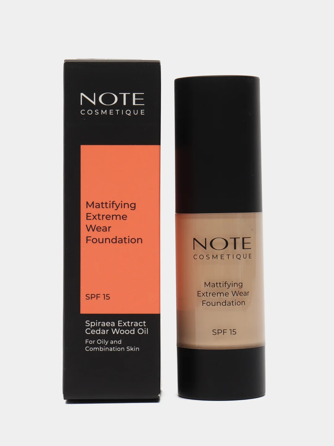 Светло-бежевый тональная основа NOTE Cosmetique mattifying extreme wear стойкая с матирующим эффектом