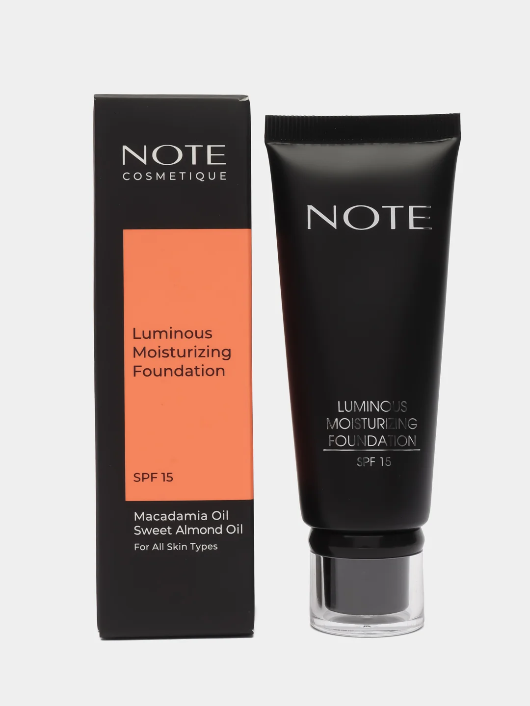 Бежевый меланж тональная основа NOTE Cosmetique luminous moisturizing увлажняющая с эффектом сияния
