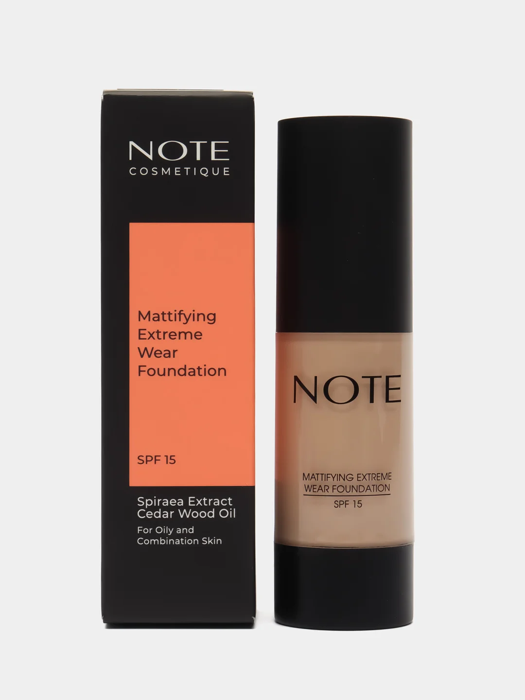Бежевый меланж тональная основа NOTE Cosmetique mattifying extreme wear стойкая с матирующим эффектом