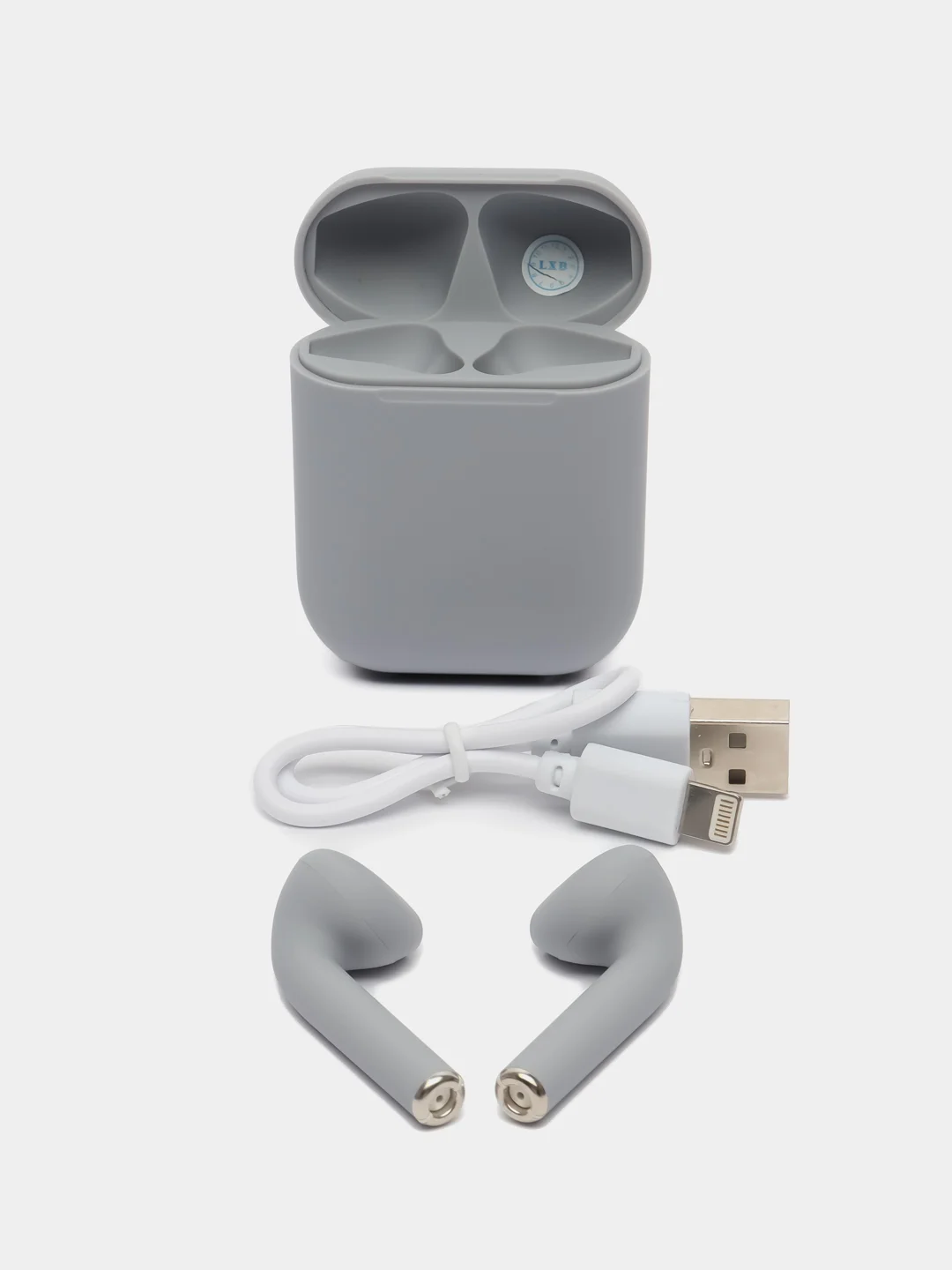 Серый металлик беспроводные наушники inpods 12, с микрофоном