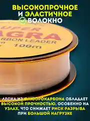 Рыболовная Леска Тиагра - Tiagra Fluorocarbon Leader, 100 м для профессиональной рыбалки