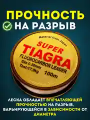 Рыболовная Леска Тиагра - Tiagra Fluorocarbon Leader, 100 м для профессиональной рыбалки