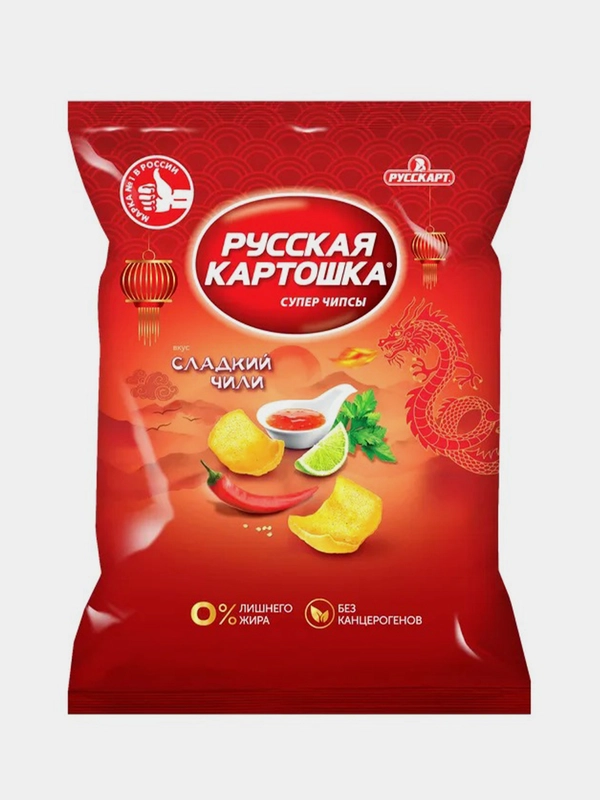 Чипсы Русская картошка со вкусом Сладкий чили, 105г