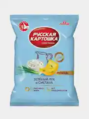 Чипсы Русская картошка Премиум со вкусом Сметана и зеленый лук, 75г