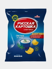 Чипсы Русская картошка со вкусом Сметаны и укропа, 80 г